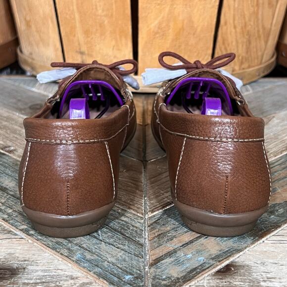 Hotter Honiton Dark Tan Brown Leather Lace-Up Driving Mocs Loafers Womens 6.5 - Picture 5 of 9